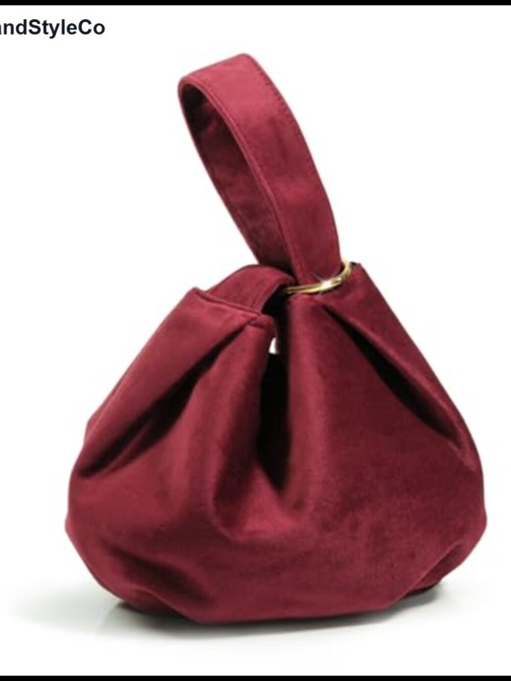 Velvet Top Handle Bucket Clutch Wristlet Small Tote Purse